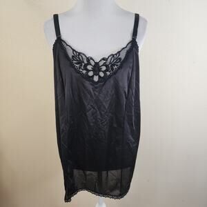 Vintage Perfectform Cami Slip Top Womens Size 20 Camisole USA Lingerie Black